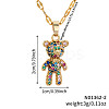 Fashionable Brass Colorful Cubic Zirconia Cartoon Bear Pendant Necklaces EZ0121-1-1
