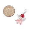 Angel Acrylic & Glass Pearl Pendant Decorations HJEW-JM02364-02-3