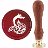 Brass Wax Seal Stamp with Handle AJEW-WH0184-0483-1