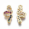 Brass Micro Pave Cubic Zirconia Charms KK-N233-080-NF-3