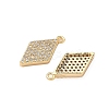 Brass Micro Pave Clear Cubic Zirconia Pendants KK-S531-16G-2