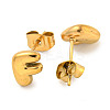Chunk Letter 304 Stainless Steel Stud Earrings for Women LS-EJEW-G386-01F-G-2