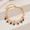 Fashionable Vintage Beach Style Brass Cubic Zirconia Double Layer Tassel Ball Adjustable Ladies Anklets ED6281-1-1