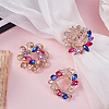 3Pcs 3 Style Colorful Dyed Quartz Flower & Heart Brooch Pins FIND-GF0005-31-4