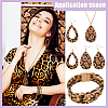 Leopard Print Alloy Pendant Necklaces & Earrings & Bracelet Sets SJEW-WH0020-03A-5