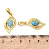 304 Stainless Steel with Synthetic Turquoise Pendants STAS-L309-21I-G-3