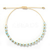 Natural Amazonite Round Beaded Braided Bracelets for Women TK4994-4-1