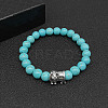 Synthetic Turquoise Stretch Bracelets for Women Men IS4293-8-1