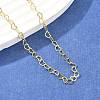 Brass Heart Link Chains Necklace for Women NJEW-P265-39G-1