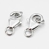 Anti-Tarnish Rhodium Plated 925 Sterling Silver Lobster Claw Clasps STER-O015-C-04-2