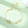 Sports Brass Micro Pave Cubic Zirconia Infinity Link Bracelets LS-BJEW-D386-01B-G-5