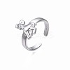 Non-Tarnish 304 Stainless Steel 12 Constellations/Zodiac Signs Open Cuff Ring for Women RJEW-S405-156P-4