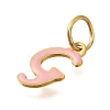 Ion Plating(IP) 304 Stainless Steel Enamel Alphabet Charms STAS-F308-02G-G-2
