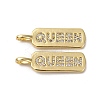 Brass Micro Pave Cubic Zirconia Pendants KK-P308-41G-1