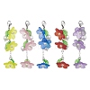 Transparent Acrylic Flower Pendant Decorations HJEW-JM01778-1