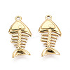 304 Stainless Steel Fishbone Pendants STAS-T069-07G-1