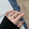 925 Sterling Silver Triple Criss Cross Finger Ring for Women RJEW-M164-04-4