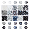 300Pcs 15 Style Baking Paint/Spray Painted Crackle/Drawbench Transparent Glass Beads Strands DIY-HY0001-33-1