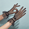 3 Pairs 3 Color Flower Pattern Lace Gloves AJEW-GA0006-17-3