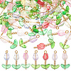 70Pcs 7 Colors Glass Pendant PALLOY-AB00157-1