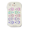 10Pcs 5 Colors Tartan Pattern Epoxy Resin Snap Hair Clip PHAR-P009-01E-1