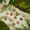 32Pcs 8 Styles Natural & Synthetic Mixed Gemstone Chip Pendants PALLOY-AB00253-4
