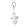 Heart Angel Acrylic with Plastic Pearl Pendant Decorations HJEW-JM04000-2