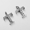 Initial Letter Brass Micro Pave Cubic Zirconia Pendants ZIRC-F008-T-1