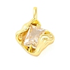 Brass Pave Clear Cubic Zirconia Pendants LS-KK-Z051-01G-03-1