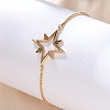 Star Brass Micro Pave Cubic Zirconia Slider Bracelets KK-R217-51G-3
