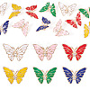 12Pcs 6 Colors Butterfly Enamel Pins JEWB-TA0001-24-1