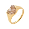 Heart Natural Quartz Crystal Finger Rings RJEW-D303-01G-04-2