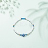 Resin Evil Eye & Acrylic Beaded Stretch Bracelet for Women BJEW-JB08609-2