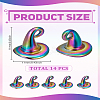 14Pcs Rainbow Color Alloy Pendants FIND-LP0002-78-2