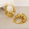 304 Stainless Steel Irregular Twist Hoop Earrings KB0349-2-2