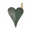 Rack Plating Brass Micro Pave Cubic Zirconia Pendants KK-E281-01G-2