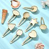 8Pcs 8 Styles Alloy Alligator Hair Clip Finding PHAR-CJ0001-03-4