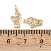 Christmas Brass Micro Pave Cubic Zirconia Charms KK-L255-18G-06-3