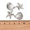 304 Stainless Steel Shell Shape with Starfish Dangle Stud Earrings EJEW-Z135-02P-01-5