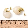 Teardrop Brass Resin Stud Earrings EJEW-P333-08G-01-5
