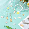 40Pcs 10 Style Light Gold Plated Alloy Enamel Pendants ENAM-FH0001-24-2