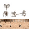 304 Stainless Steel Flat Round Stud Earring Findings STAS-D389-04D-P-3