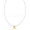 Imitation Pearl with Stainless Steel Pendants Necklaces NJEW-LP0001-51W-G-1