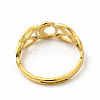 Ion Plating(IP) 304 Stainless Steel Crescent Moon Adjustable Ring for Women LS-RJEW-B027-03G-3
