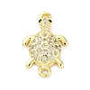 Brass Micro Pave Clear Cubic Zirconia Connector Charms KK-D325-06G-03-1