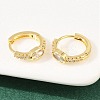 Oval Brass Micro Pave Clear Cubic Zirconia Hoop Earrings EJEW-D348-09G-5