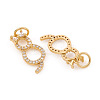 Brass Micro Pave Cubic Zirconia Charms X-ZIRC-G169-01G-2
