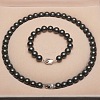 Shell Pearl Round Beaded Necklaces & Bracelets Sets for Women WG18377-40-1