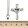 304 Stainless Steel Heart Cross Pendant Pet Urn Ashes Necklaces NJEW-S455-05P-6