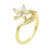 Rack Plating Brass Micro Pave Cubic Zirconia Finger Rings for Women RJEW-M027-01G-01-4